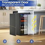 Réfrigérateur à boissons COSTWAY de 116 canettes, mini réfrigérateur de 3,0 pi³ avec porte en verre et étagères amovibles ajustables pour boissons, bière, soda, vin, réfrigérateur autonome pour bar à domicile, cuisine et bureau