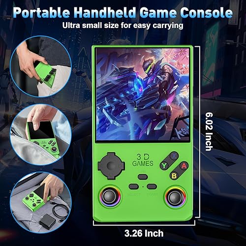 Miniatura 7 de Hugawello R40 MAX handheld, 40000 in 1 high-definition gaming mini retro video console, 4-inch IPS screen, 256GB RAM, 45 built-in emulators, 3800mAh