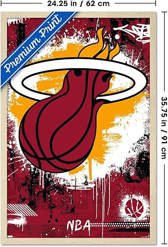 Vista 28 de Trends International NBA Miami Heat - Póster de pared con logotipo Maximalist 23, 34 pulgadas de largo x 22.4 pulgadas de ancho, paquete de póster