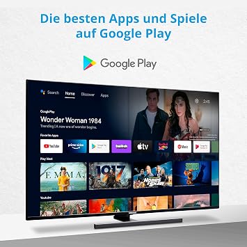 MEDION X14339 (MD 30059) 108 cm (43 inches) QLED TV (Android TV 4 K Ultra HD Dolby Vision HDR Dolby Atmos Netflix Prime Video Google Chromecast & Assistant) [Energy Class F]