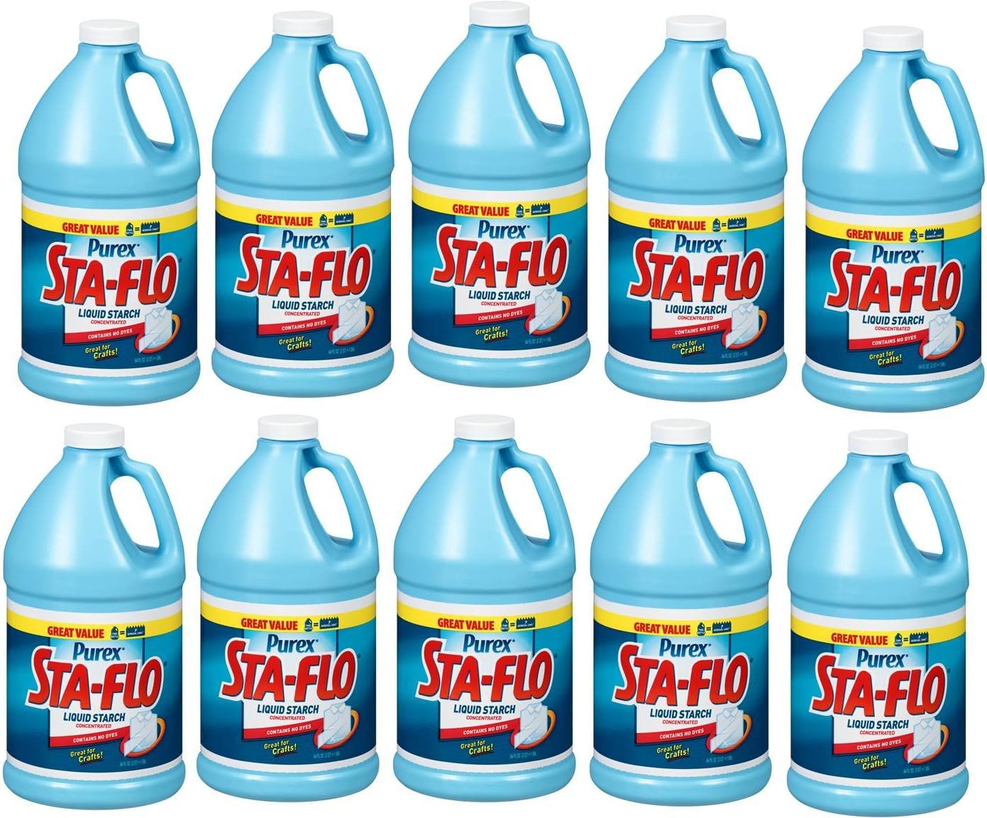 Sta-Flo DIA13101 Concentrated Liquid Starch, 64 Oz Bottle (10)