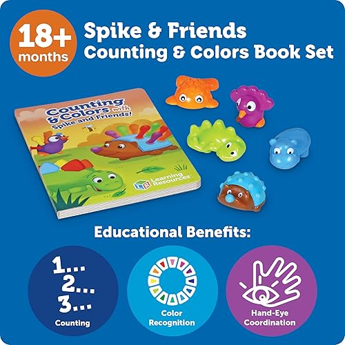 Miniatura 5 de Learning Resources Spike and Friends - Juego de libros de conteo y colores, 6 piezas, a partir de 18 meses para niños pequeños, juego de juguetes