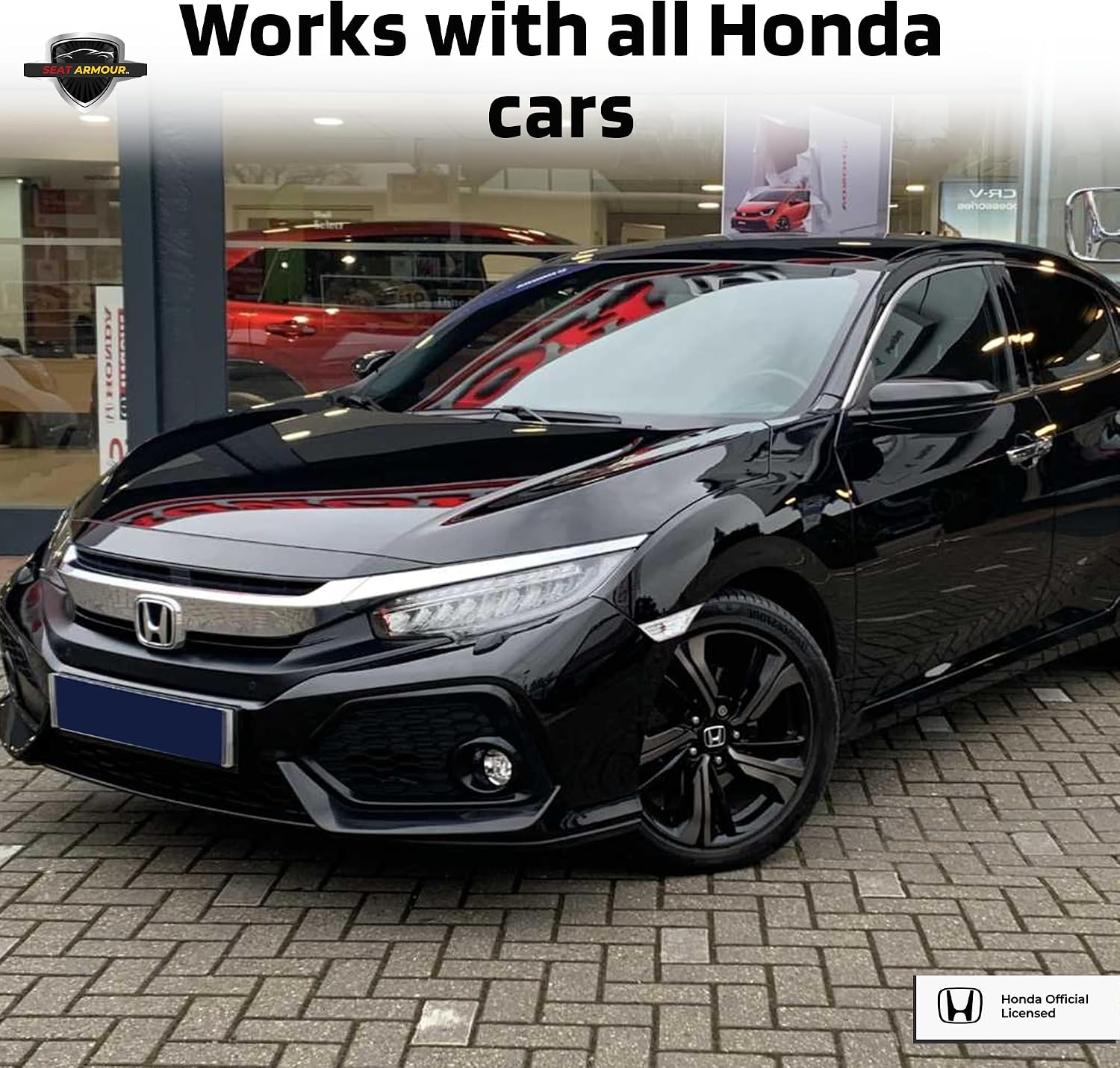 Seat Armour SA100HONB Officially Licenced Honda Black Car Seat Protector Towel