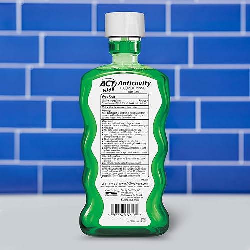 Miniatura 11 de ACT Kids - Enjuague bucal anticaries con flúor, sabor sandía (Wild Watermelon), tapa dosificadora precisa, sin alcohol, versión original, 16.9 fl oz