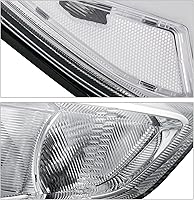 Vista 10 de M-AUTO Conjunto de faros delanteros con 4 bombillas LED premontadas de 6000 K compatibles con Ford Focus 2015-2017, carcasa cromada estilo OE, lente