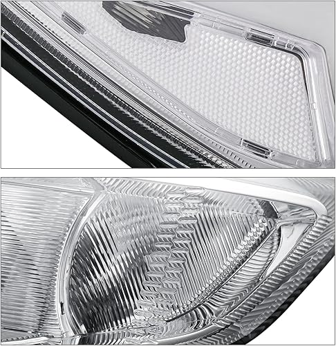 Miniatura 10 de M-AUTO Conjunto de faros delanteros con 4 bombillas LED premontadas de 6000 K compatibles con Ford Focus 2015-2017, carcasa cromada estilo OE, lente