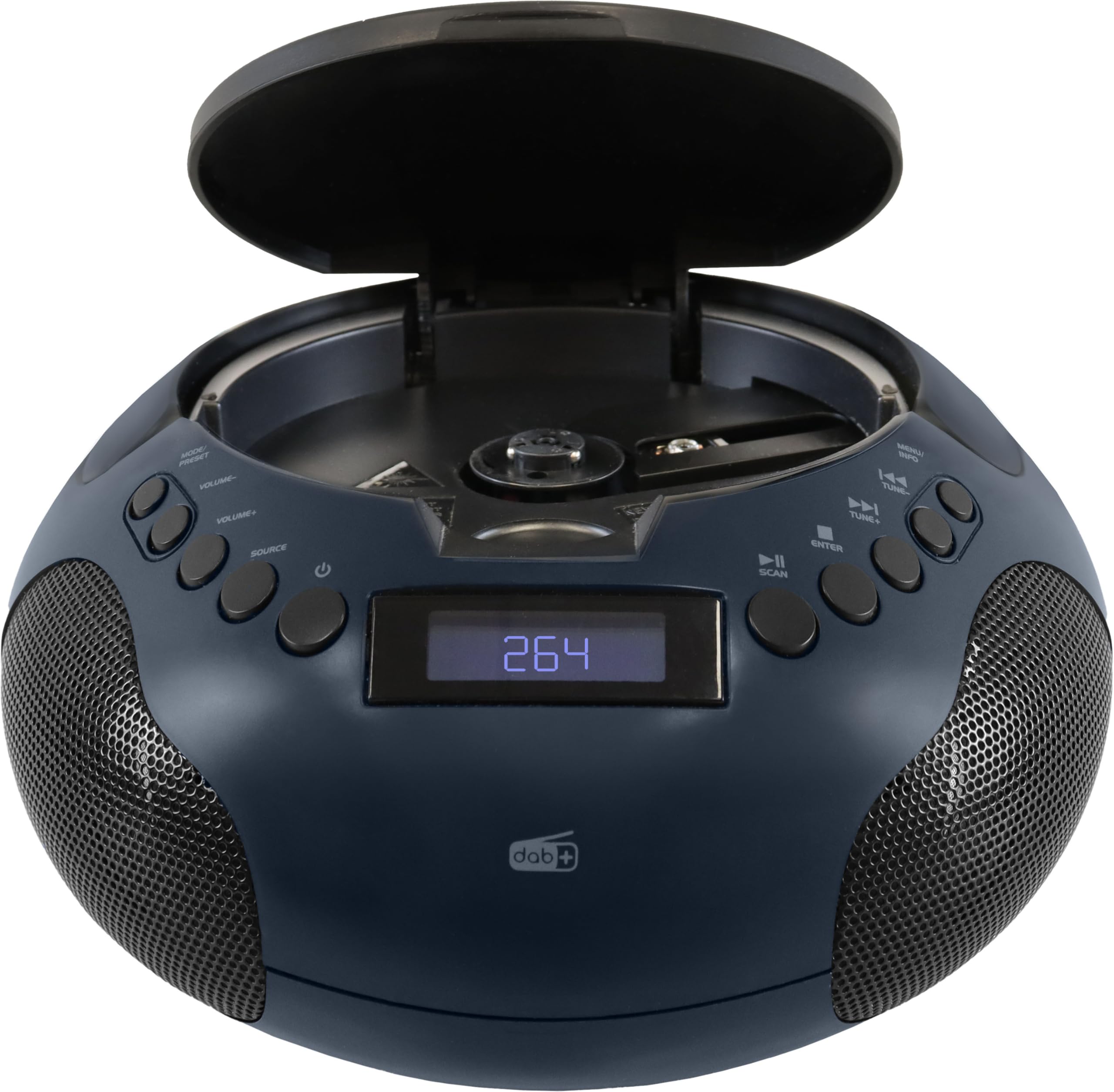 Majestic AH 264 DAB - Boom Box Portatile con Lettore CD, Radio DAB e FM, Ingresso AUX-IN, Nero