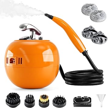 2000W Handheld Steam Cleaner, 248F High Temperature Multipurpose Steam Cleaners with 1500ml Tank, 6 Adjustable Gear for Home Kitchen Grease Car Cleaning, Orange