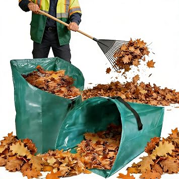 60 Gallon Dustpan-Style Yard Leaf Bag, Collapsible Reusable Garden Waste Collector for Leaves, Grass Clippings & Debris