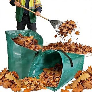 60 Gallon Dustpan-Style Yard Leaf Bag, Collapsible Reusable Garden Waste Collector for Leaves, Grass Clippings & Debris