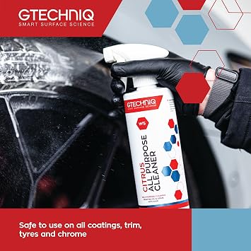 Gtechniq W5 Citrus All Purpose Cleaner for Cars 17 fl oz | Car Degreaser Spray Removes Grease and Stains, Easy to Apply and Long-Lasting Results