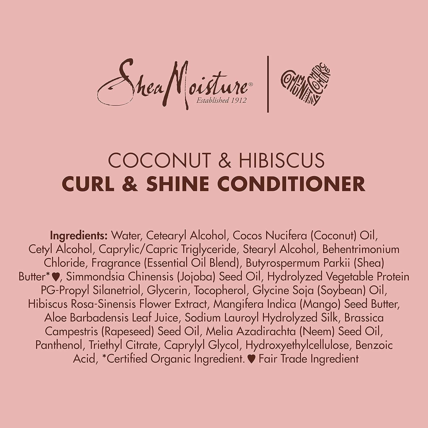 SheaMoisture Curl and Shine Conditioner For Thick, Curly Hair Coconut and Hibiscus Sulfate Free, 13 Fl Oz (Pack of 2)