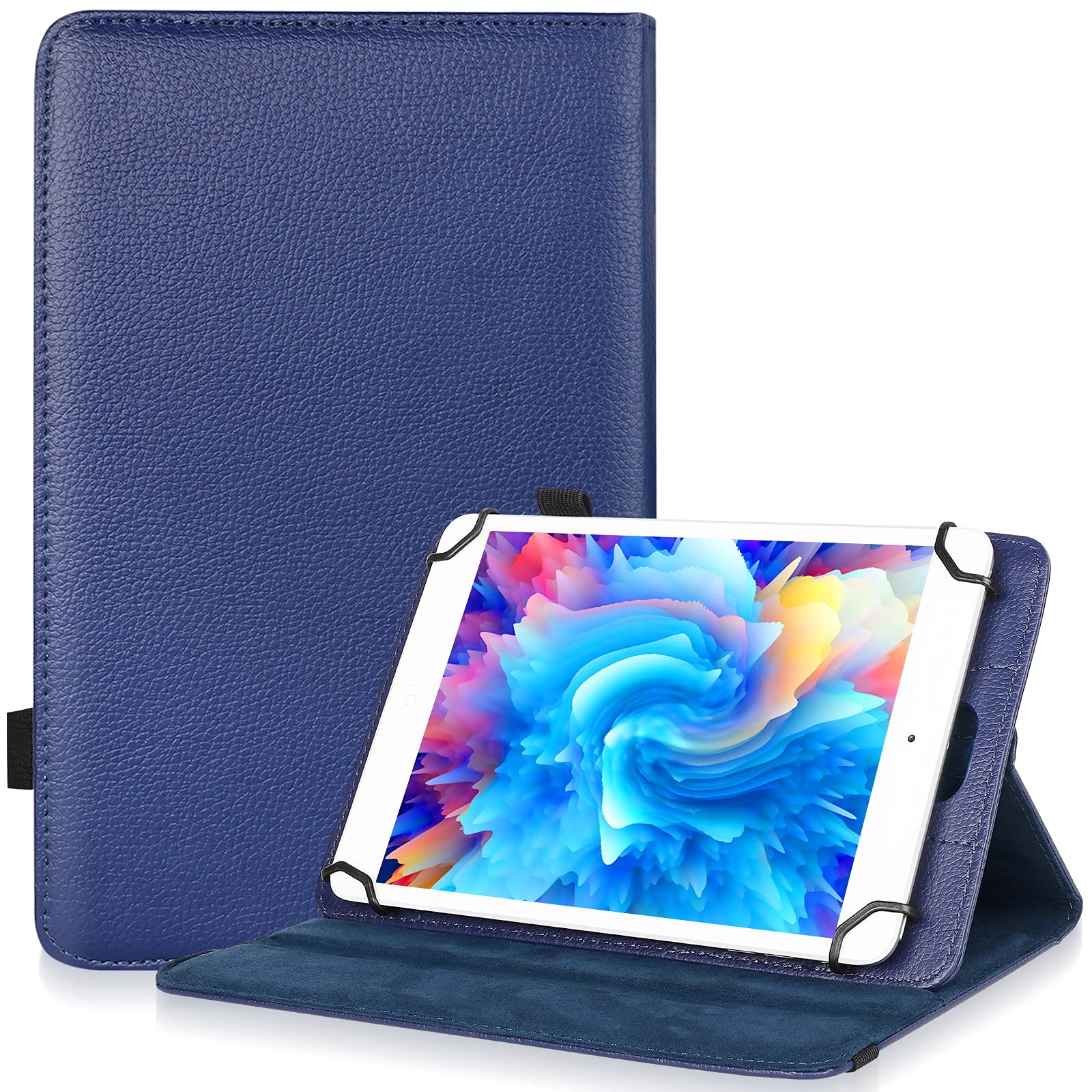 UrbanX Universal Tablet-Hülle Für 7-8 Zoll (17,8-20,3 Cm) – Mit 360° Ständer, Stylus-Halter & Lederoptik