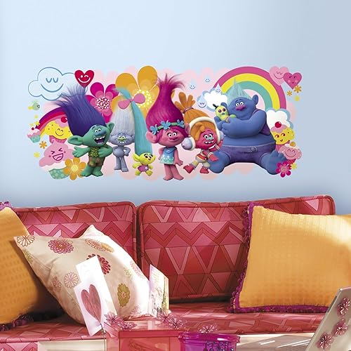 RoomMates RMK3171GM Trolls Película Peel & Stick Giant Wall Decals