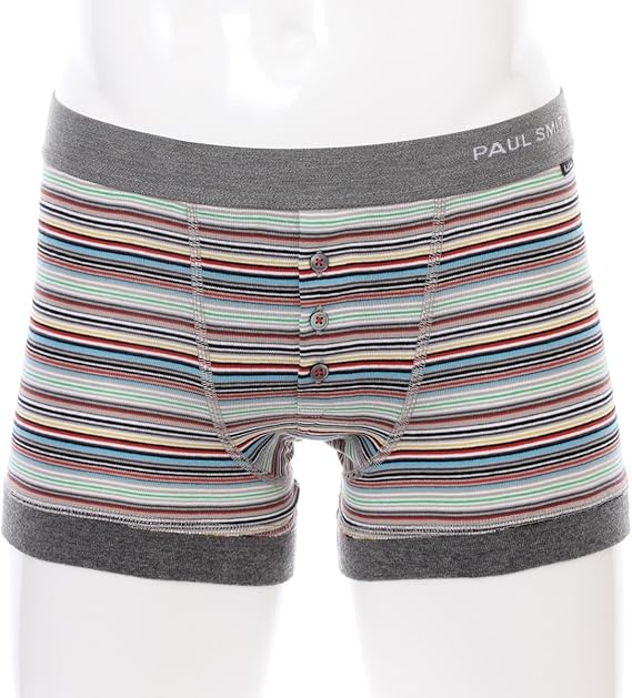 Amazon ポールスミス Paul Smith ボクサーパンツ 3ボタン ボーダー 30 3706 L 男性下着 メンズ チャコール ボクサー 通販