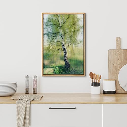 Vista 15 de SIGNFORD Lienzo enmarcado para pared, tren de montaña de otoño, vías de ferrocarril, naturaleza, desierto, fotografía, realismo, paisaje decorativo