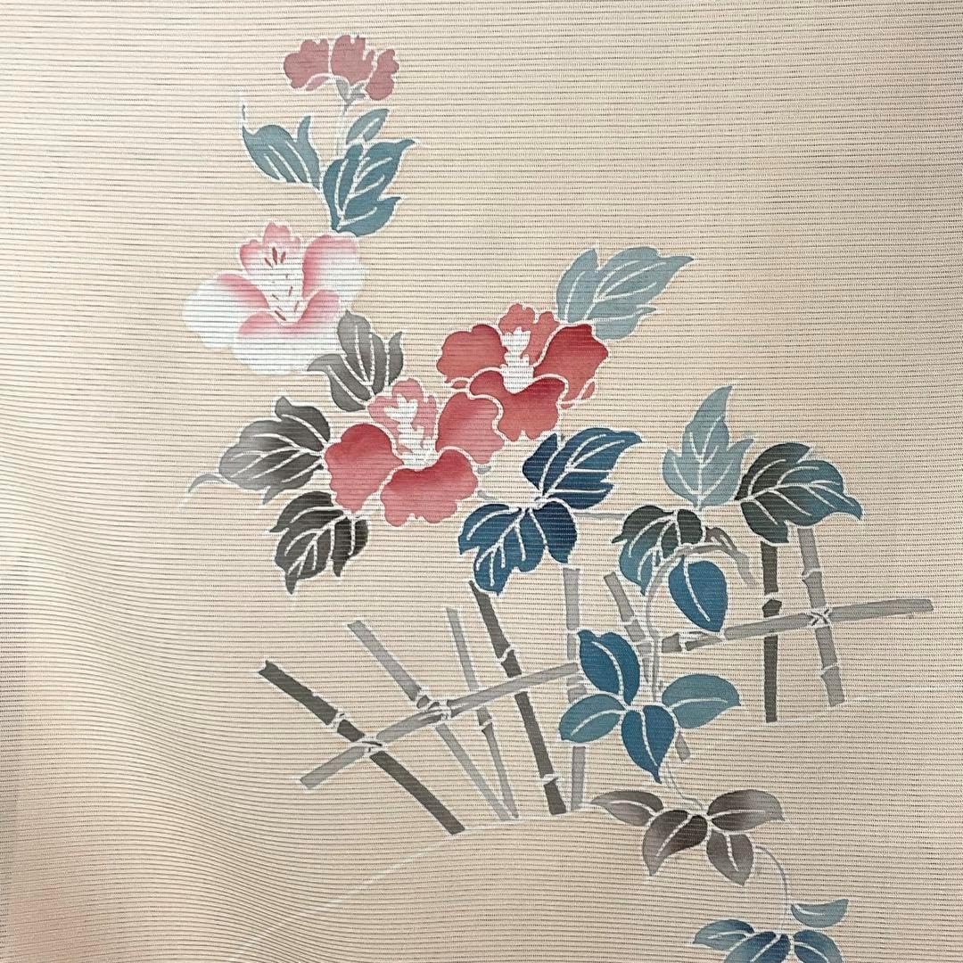 紋紗 印伝 夏着物“いつもと違う夏の高揚”正絹 仕付け糸付 小紋 3384