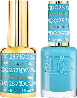 DND DC Gel Polish Set, Blue Collection, UV/LED GelPolish and Air Dry Nail Lacquer, Matching Chip-Free Polish Duo, 0.5 Fl Oz Each