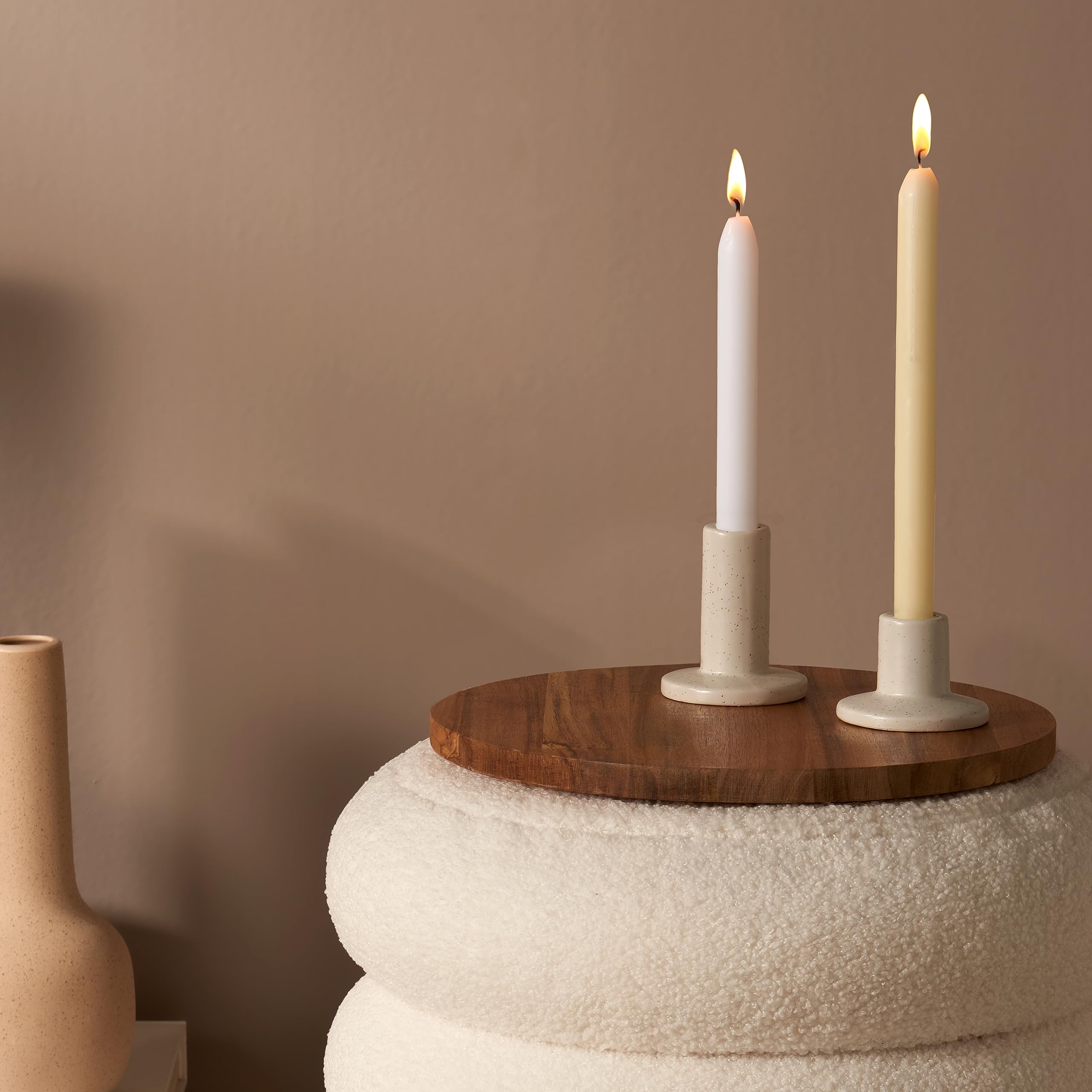 Bolsius Candele A Cono Liscio – Set 4 Pezzi – Colore Talpa Chiaro 24,5 Cm – 7 Ore Di Combustione – Cera Vegetale