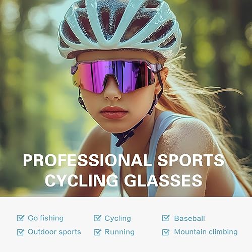 Miniatura 8 de suoso Gafas de sol polarizadas deportivas para niños gafas de sol de béisbol juvenil, gafas de ciclismo para niños y niñas de 6 a 12 años, ligeros