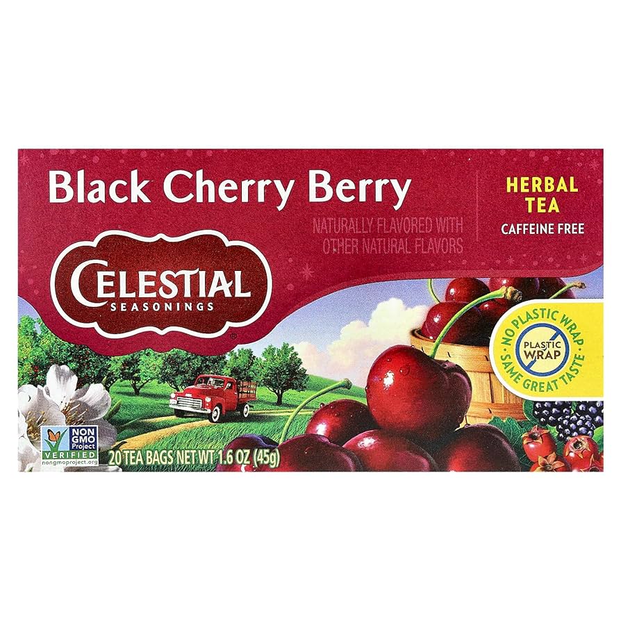 ★ BITTER CELLS★ Cherry Berry Tea Dark Gray B254TS12DG Amazon.com : CELESTIAL SEASONINGS HERB Tea,BLK Cherry Berry