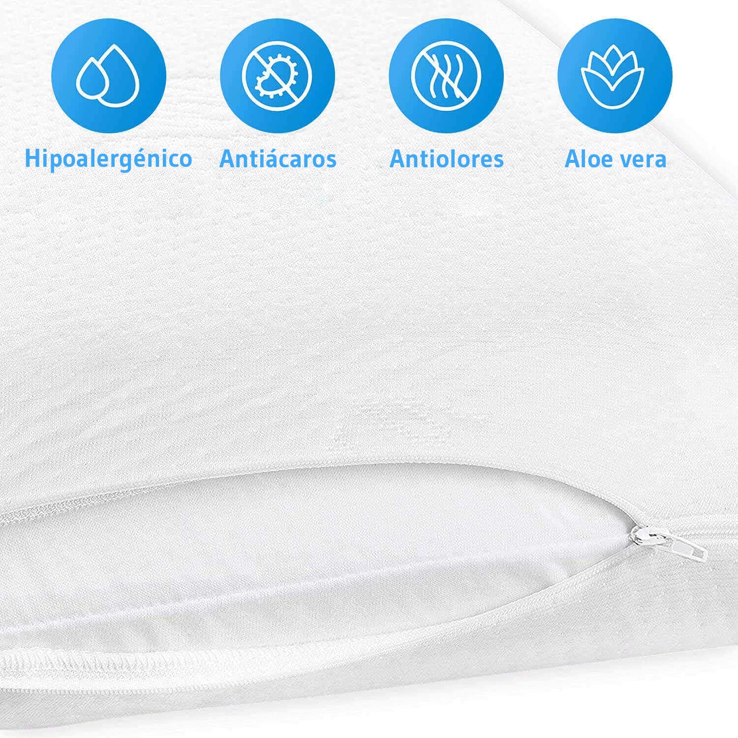 Third of Life Soñar - Cojín de Memoria de Forma (ergonómica, ortopédica, Espuma viscoelástica y hipoalergénica, Funda con Aloe Vera, Ideal para Fundas de Almohada de 135 x 33 cm
