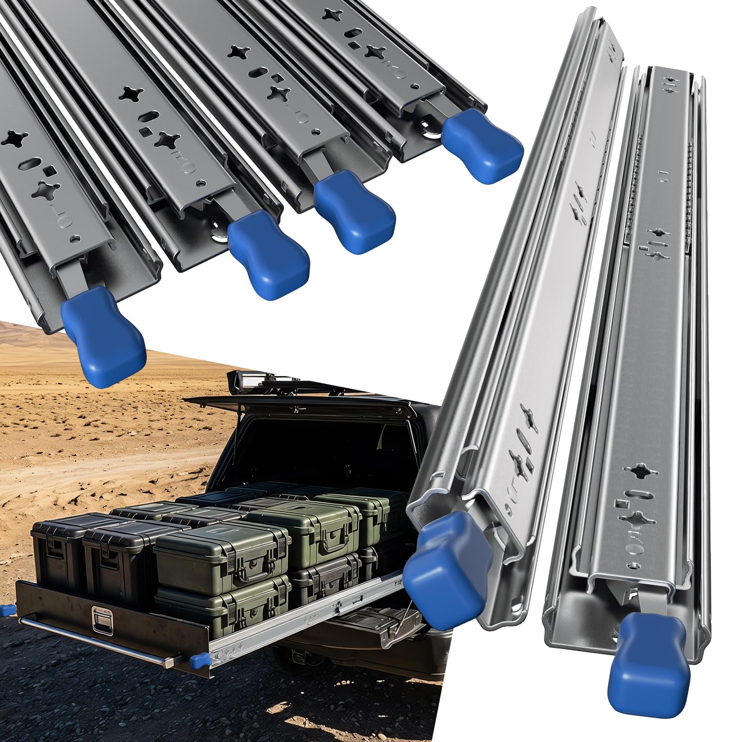 Lot de 3 paires d'extensions pour charges lourdes de 400 mm avec