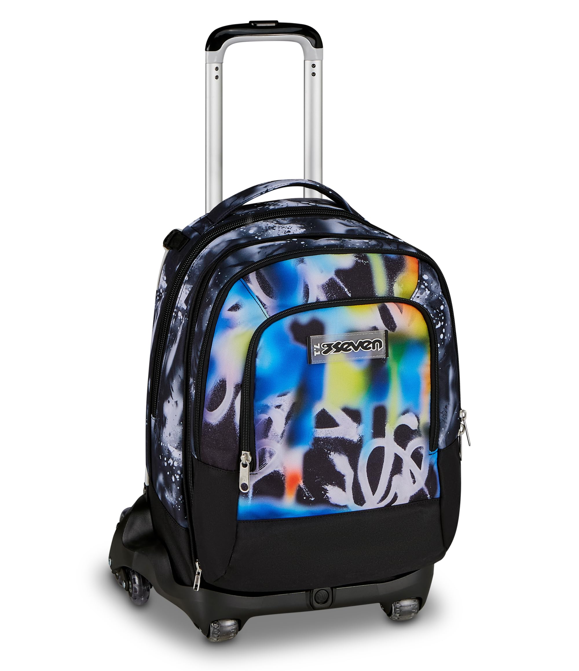 Seven Trolley Scuola Jack 8 Ruote Detach BUZZY NOTE BOY, Multicolor, 43 L, Scomponibile, Zainetto staccabile, 4 in 1, Cross-over System, Multifunzione, Scuola elementare e media, Bambini, Ragazzi