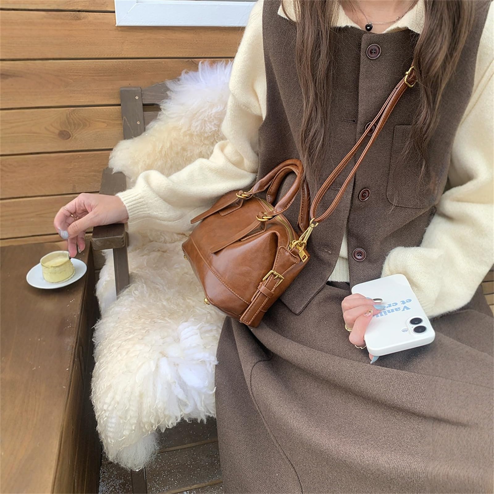 Borsa Versatile retrò Ed Elegante, Perfetta per Il Pendolarismo A Tracolla Tracolla-Nero