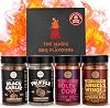 Premium BBQ Rub Gift Set - Holy Cow, Angel’s Wings, Black Garlic, Truffle Infusion BBQ Rubs | Pack of 4 | 100% Natural | Spice Gift For Foodie