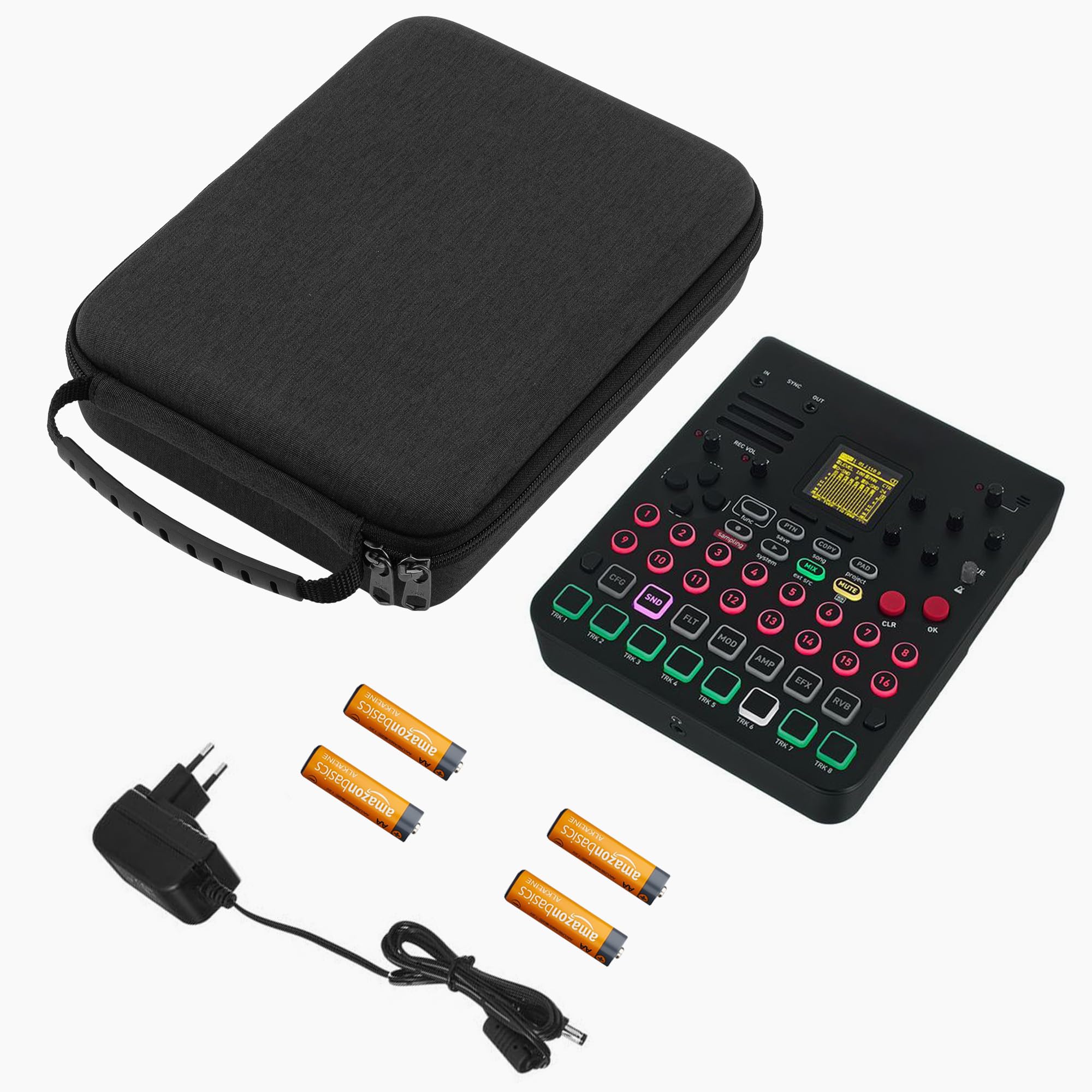 GEEKRIA Audio-Interface-Tragetasche, kompatibel mit SONICWARE Lofi-12 XT/Limited Retro Color/CyDrums/SmplTrek, Eva-Hartschale Tragetasche für unterwegs (Dunkelgrau)