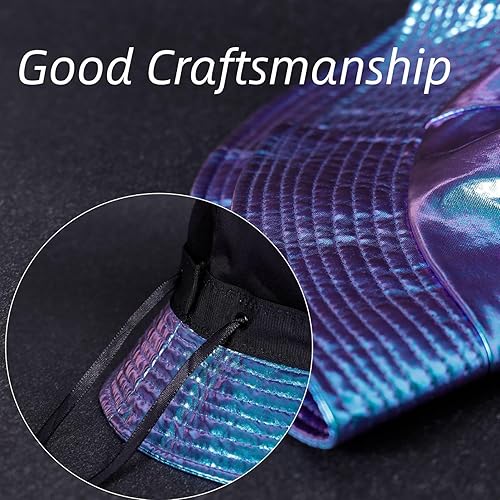 Miniatura 7 de MILAKOO Rock Metallic Bucket Hat Gorra reversible Unisex pescador ala ancha Rock Punk Hippie Sombrero