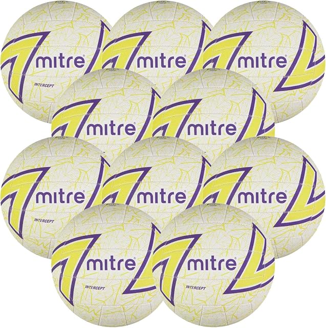 Mitre Intercept Netball - Size 5, 10 Ball Discount Pack