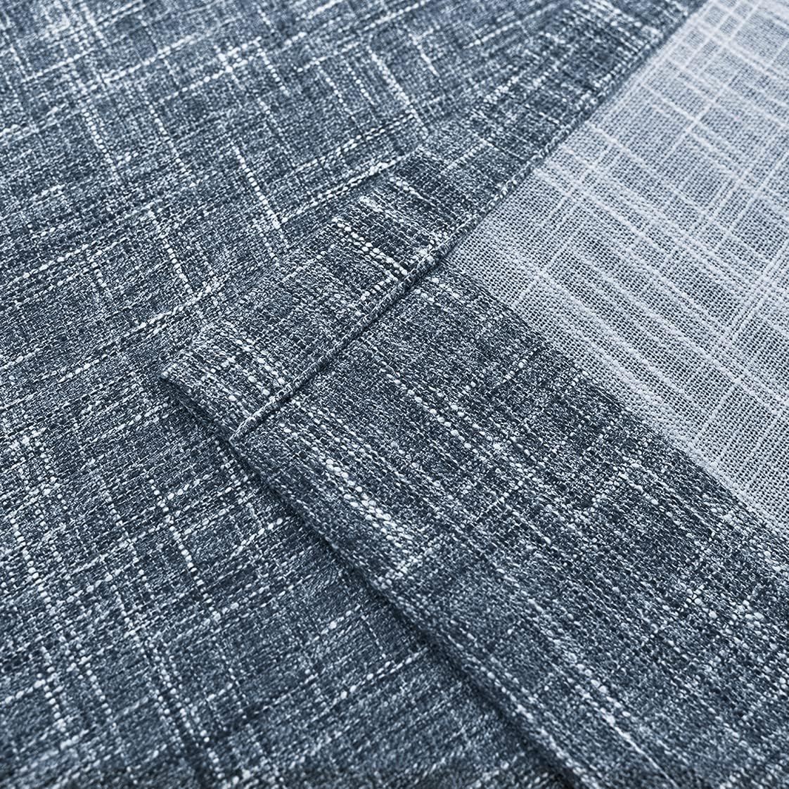 Central Park Ombre Pinch Pleat Curtain Panels Rayon Blend Textured Semi Sheer Window Treatment Drape with Backtab for Living Room Bedroom, Cream White to Indigo Blue, 40"x90"x2