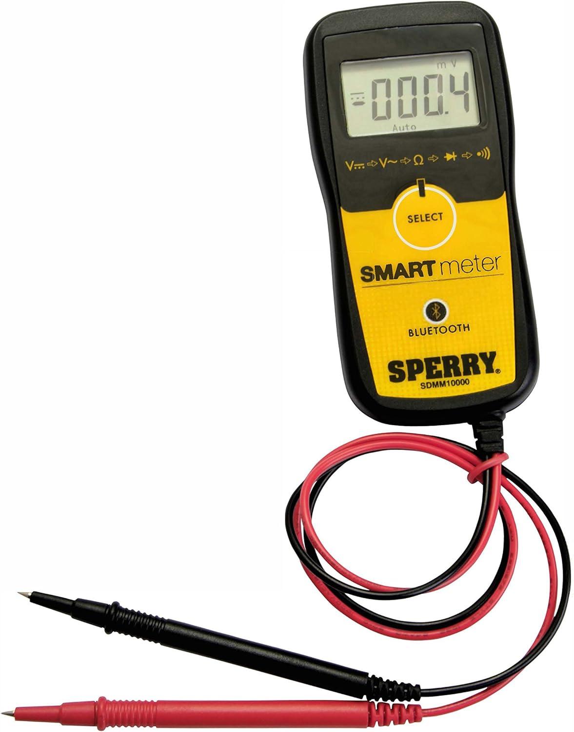 Sperry Instruments SDMM10000R Smart Digital Multimeter Use Multi-Meter, Test-Read-Export-Send, Bluetooth Capable, Black/Yellow