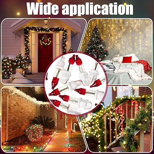 Miniatura 5 de Mini bombillas incandescentes de repuesto de Navidad de 3.5 V, parpadeante transparente con base, luces para interiores y exteriores, decoración