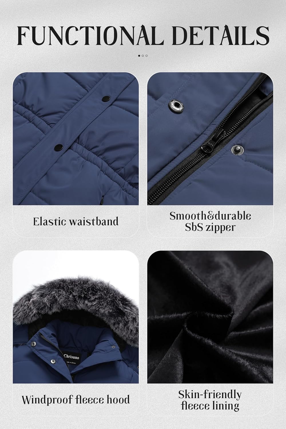 Chrisuno Girl's Long Parka Warm Winter Coat Water Resistant Quilted Puffer Jacket Snow Outwear - Image 7