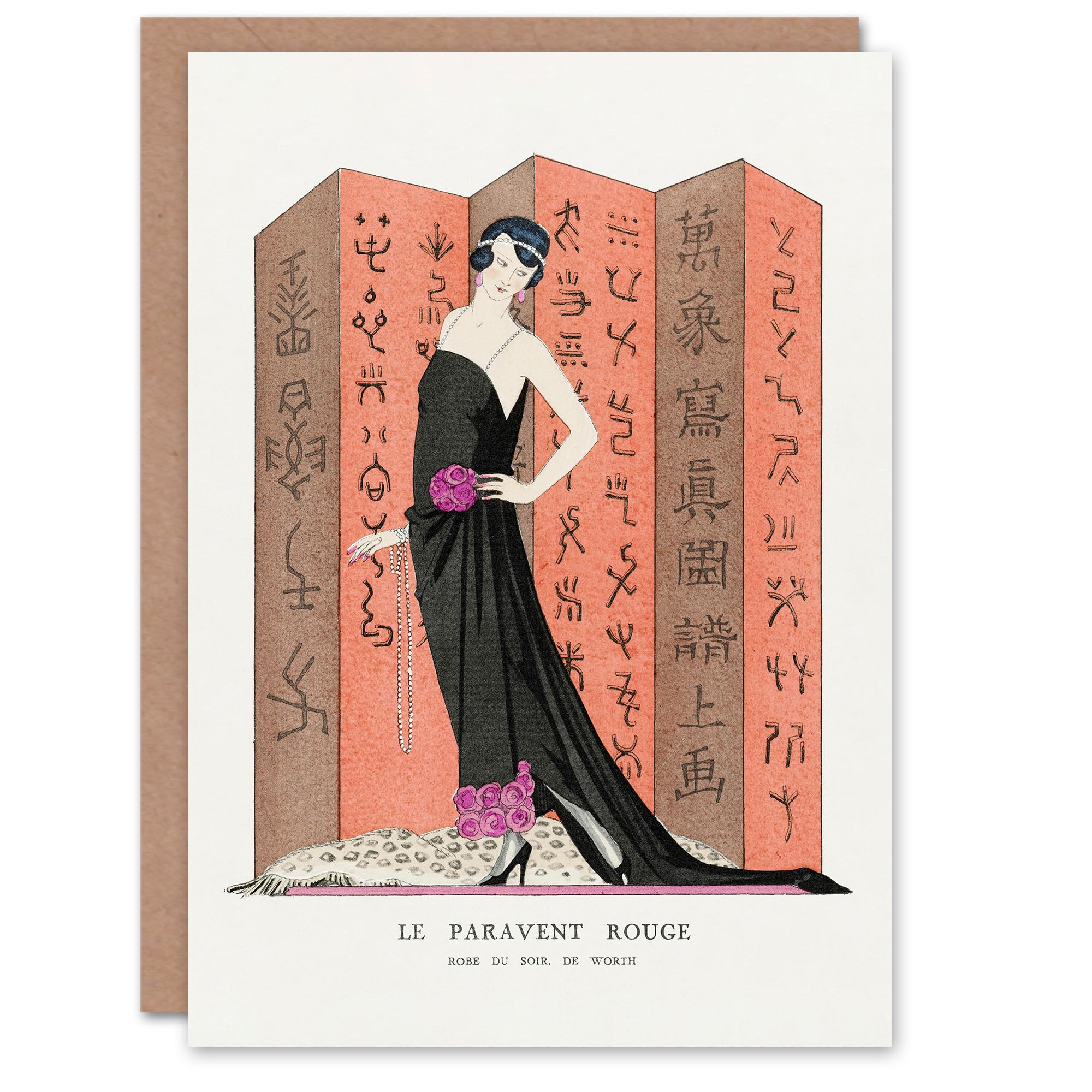 Artery8 George Barbier Art Card The Red Paravan Vintage Fashion Advert