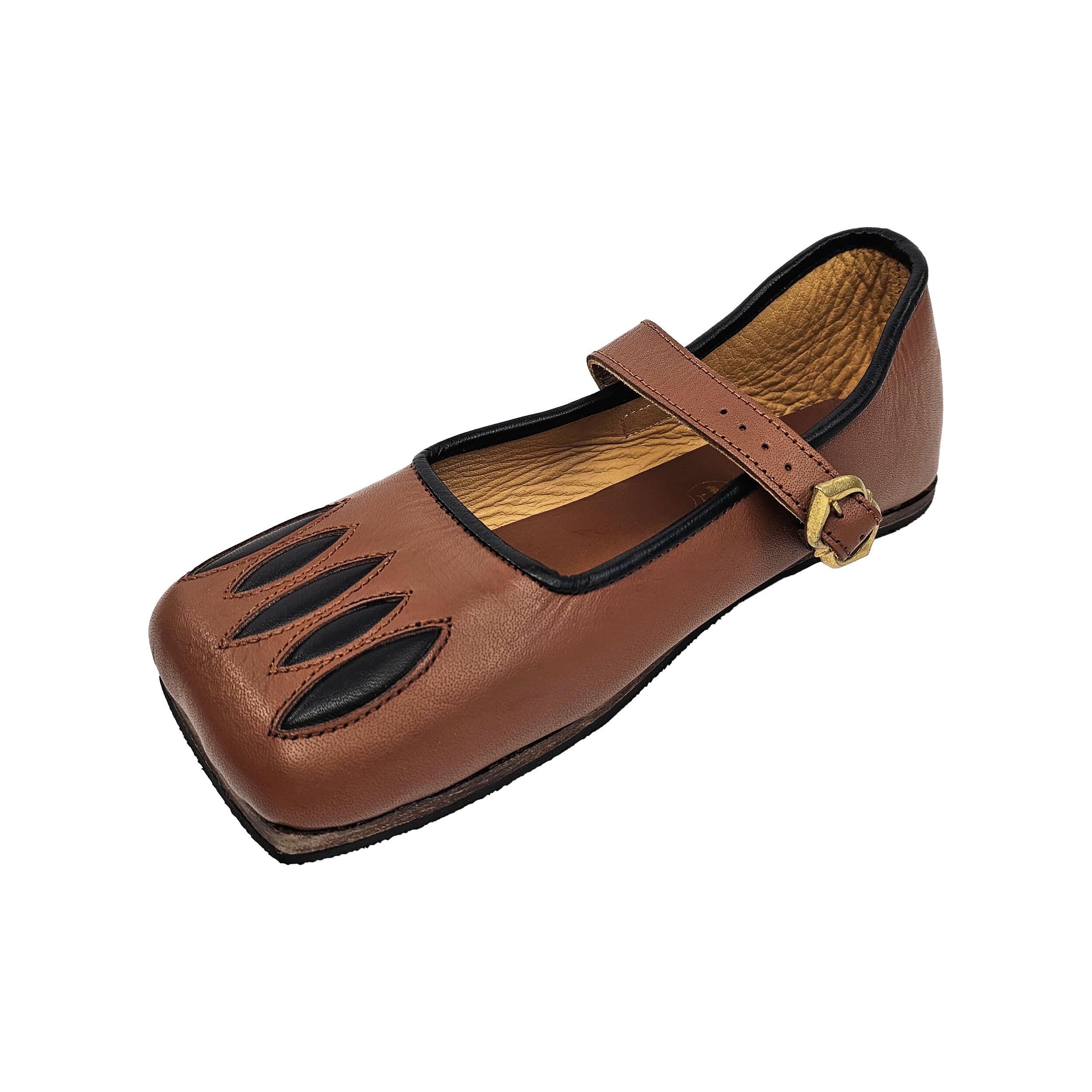 Kuhmaulschuhe/Renaissance Schuhe Caspar- Leder- braun/schwarz oder schwarz/rot- LARP, Reenactment,Mittelalter