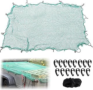 WOPPLXY Cargo Net 6.5ft X 10ft - 2M x 3M Heavy Duty Cargo Net for Van - Bungee Net for Pickup Truck Bed with 15 PCS Hook and 10M Elastic Cord