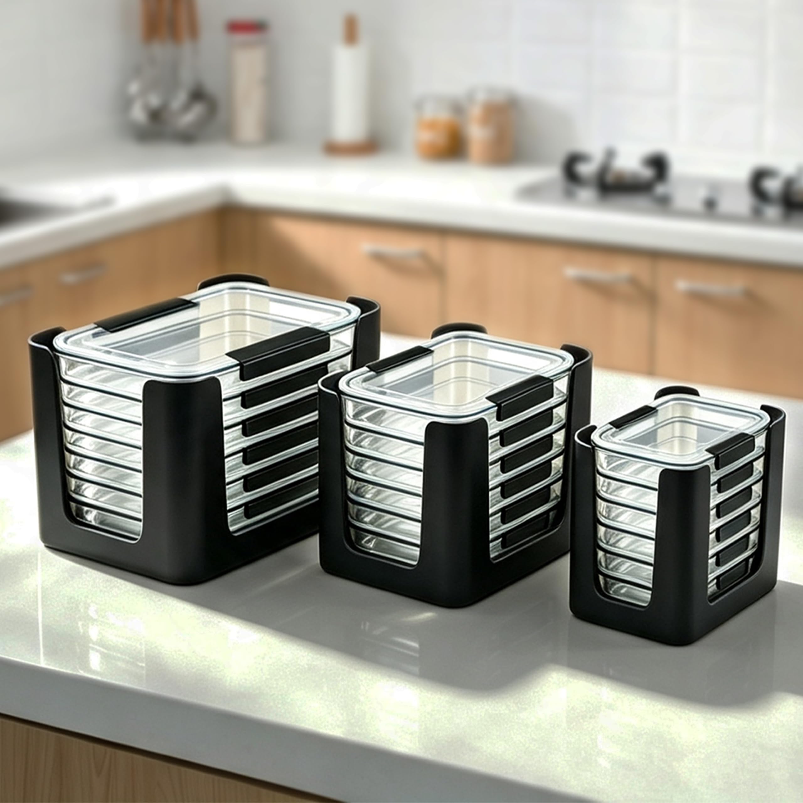 Food Container Lid Organizer for Rubbermaid Brilliance,3-Pack