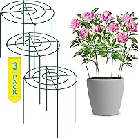 Gray Bunny Peony Support, Peony Cage (3 Pack) Extra Large 18” Wide x 23” Height Peony Ring with 4 Legs, Plant Supports for Outdoor Plants, Peonies Cages