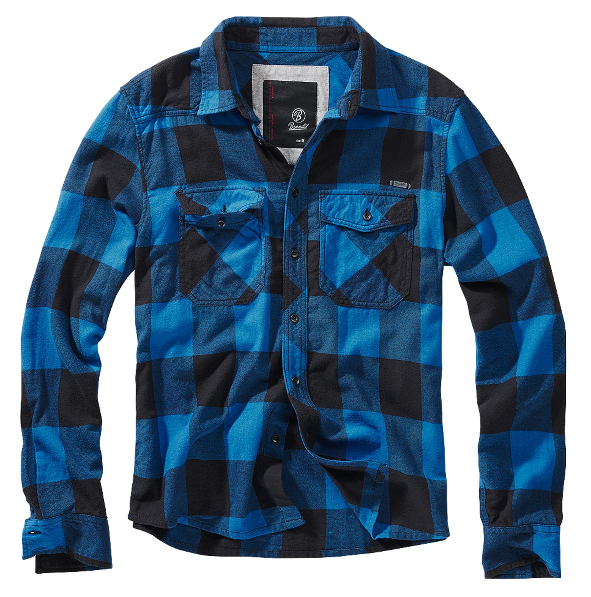 Brandit Check Shirt Black+Blue S