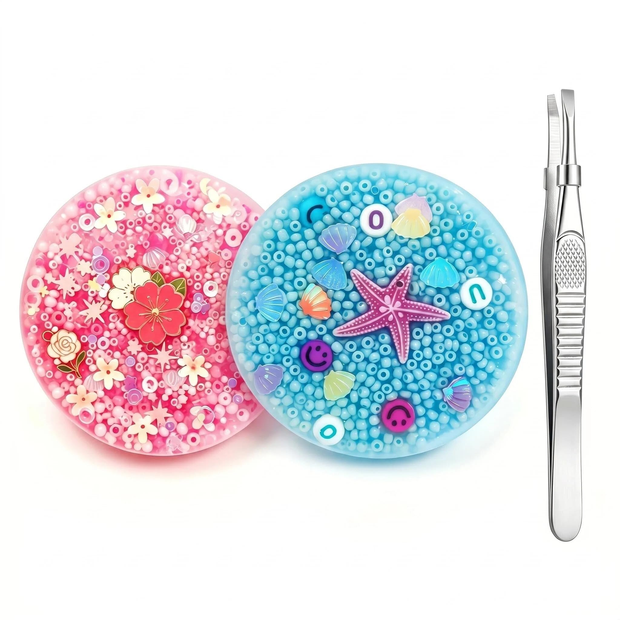 MIGIFTDY 2 Pcs Picky Pad Skin Picking Fidget Toys, Reusable Sensory Picky Pad for Stress Relief, Fidget Toys for Adults Kids, Pimple Popping Toy for Anxiety Relief Focus Improvement