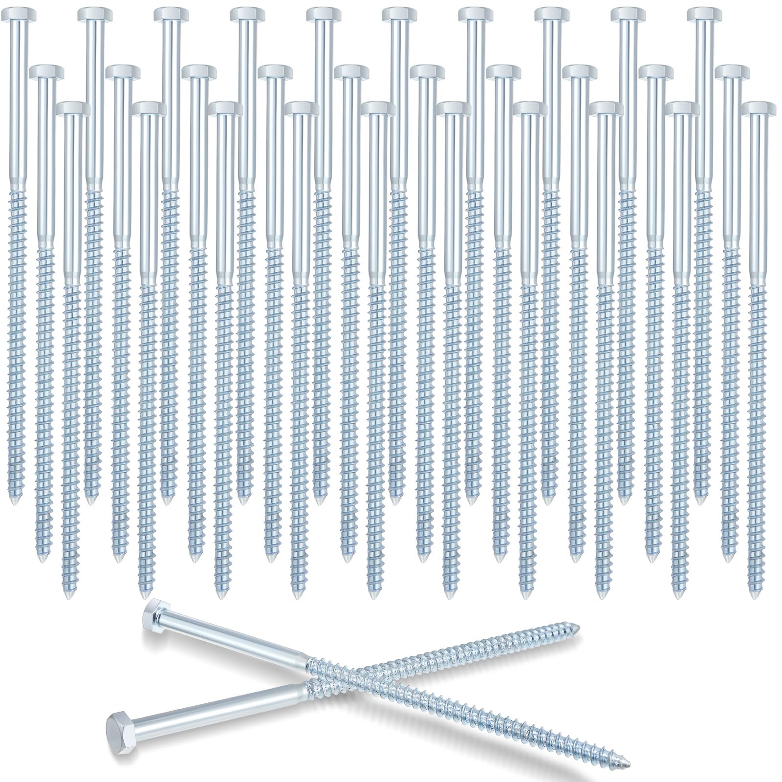 Photo 1 of Tandefio (15 Pack) 1/2" x 12" Lag Bolt for Wood Heavy Duty Lag Screws Zinc Plated 1/2 x 12 Inch Hex Head Lags Bolts Galvanized Partial Thread Bright Finish Outdoor Camping Trip to Hold Down Tent