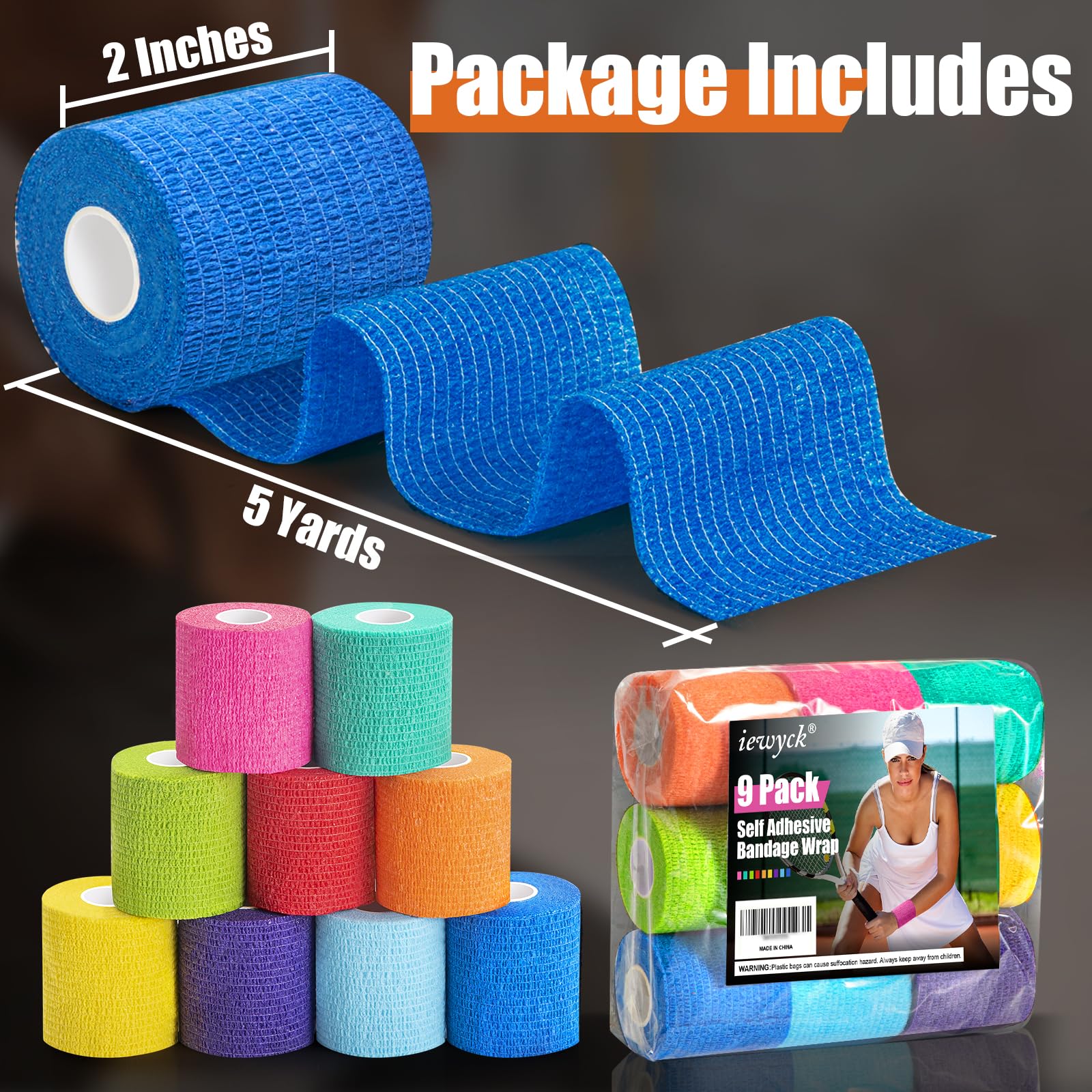 Elastic Bandage Wrap - Adhesive & Breathable -2