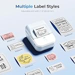 PM240 Label Maker Machine with 3 Tapes, 2" Portable Thermal Label Printer for Phone & PC, Bluetooth Label Maker with Multiple Templates for Small Business, Office, Home, School, Light Blue