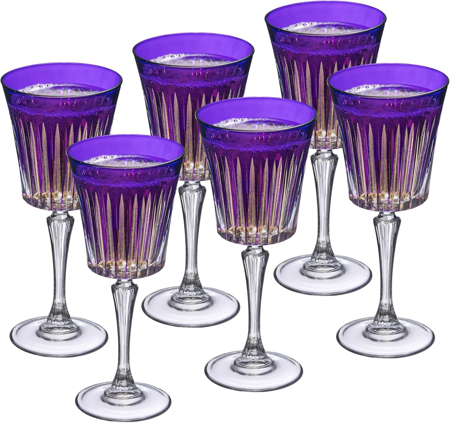 Barski European Colored Wine Glasses - Set of 6 Wine Goblets for Red Wine or White Wine - Elegant Colored Glassware Water Goblets - Gift Ready Colored Stemware, Colorful Wine Glasses, 10 oz, Purple - Image 7