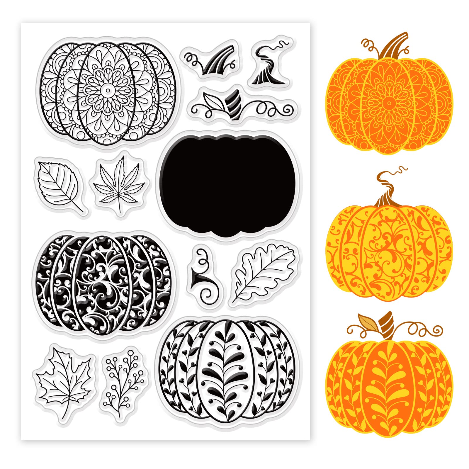 Amazon.com: PH Pandahall Halloween Stamps Pumpkin Clear Silicone  display picture 1