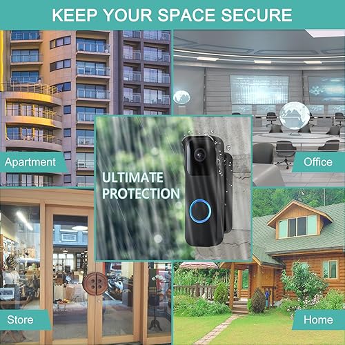 Miniatura 6 de Blink Doorbell - Montaje en ángulo de gran angular ajustable para timbre de video Blink cámara, hogar, oficina, apartamento, puerta (ángel-negro)